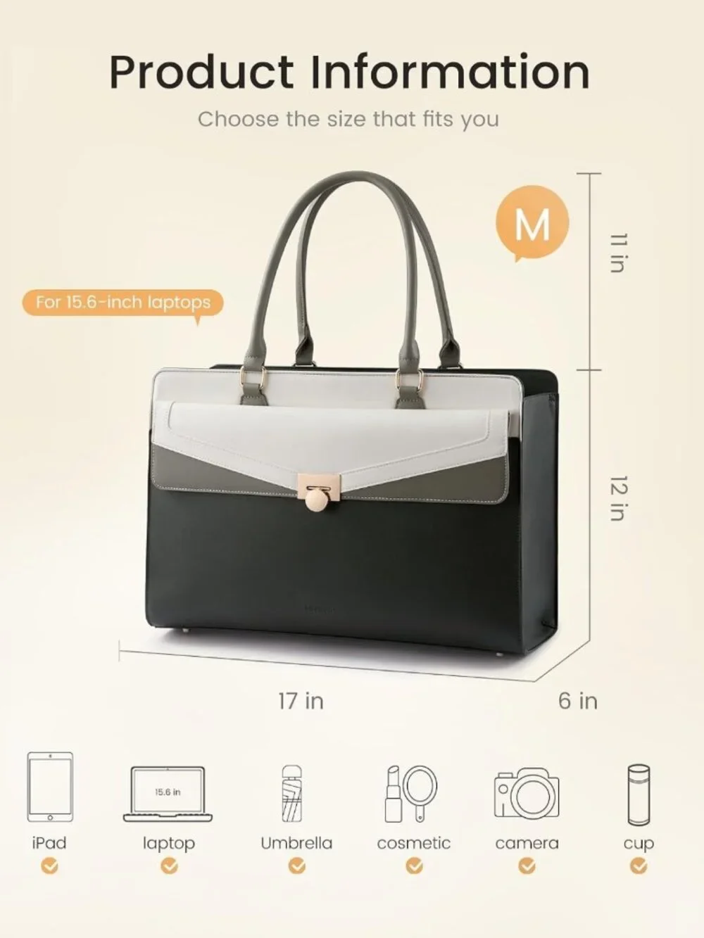 Stylish Laptop Tote Bag for Women | Work & Computer Bag with Pockets